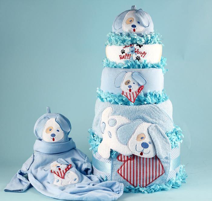 Puppy Themed Diaper Cake - Simply Unique Baby Gifts