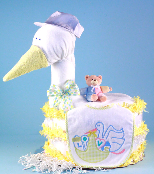The Yellow Stork Diaper Cake - Simply Unique Baby Gifts