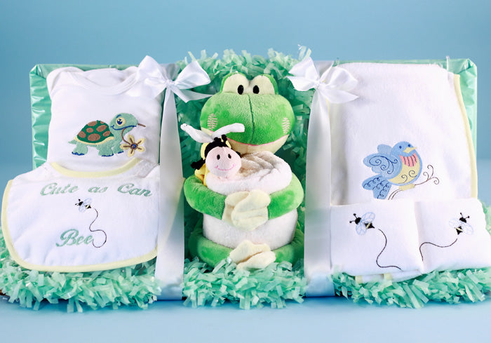 Welcome Baby, My Froggy Basket - Simply Unique Baby Gifts