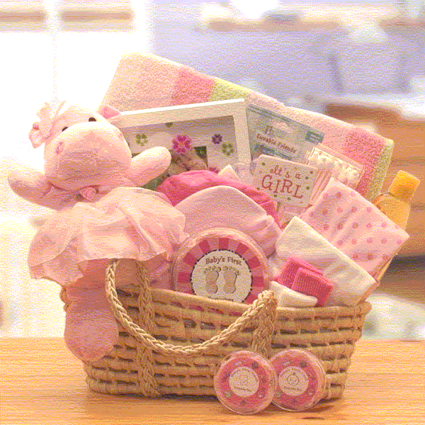 Girl's Welcome Home Basket - Simply Unique Baby Gifts